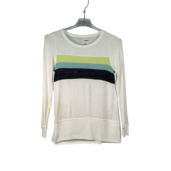 Sonoma Womens XS Rayon/Polyester/Spandex Colorblock Long Sleeve Top - Picture 1 of 5